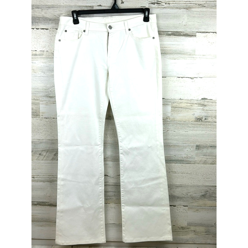 7 For All Mankind Womens 14 White Kimmie Bootcut Jeans Western Denim NEW